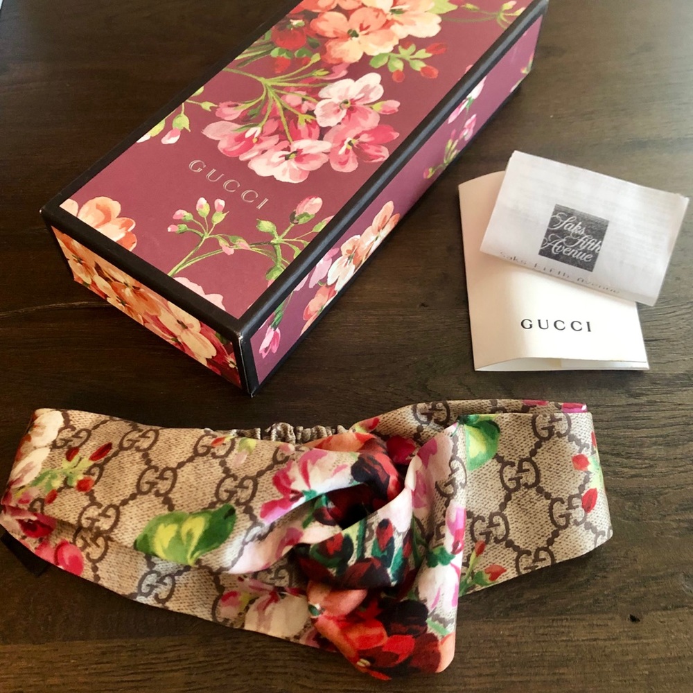 Gucci Blooms print silk headband